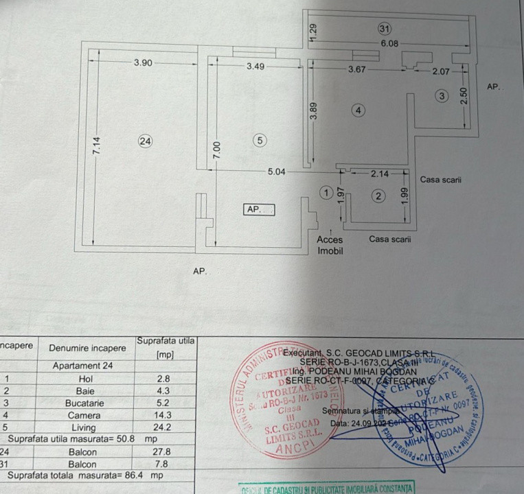 Penthouse cu terasa generoasa si parcare privata aproape de plaja