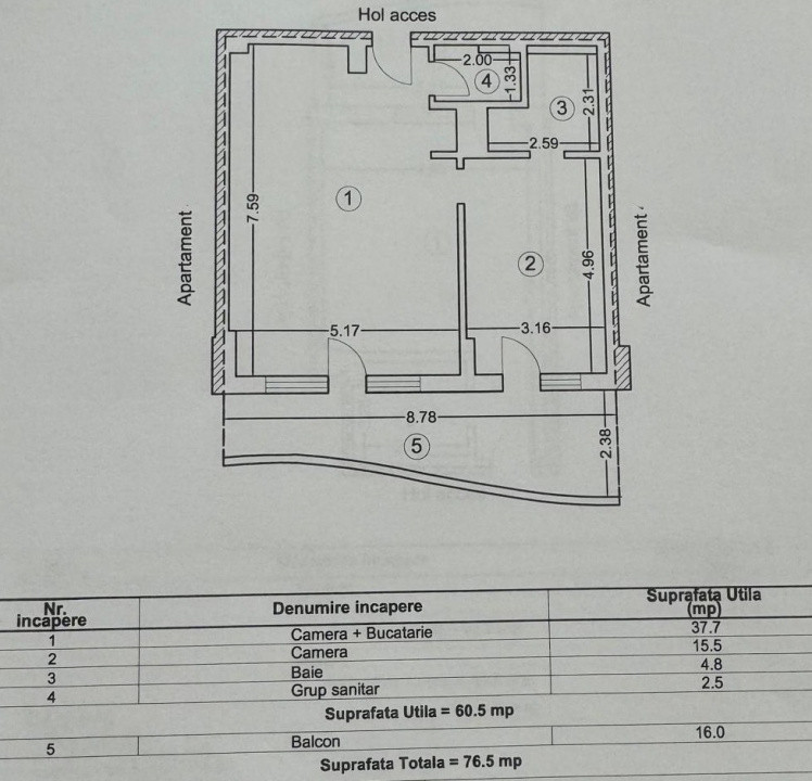 Apartament cu 2 bai si parcare privata in complex Casa del Mar