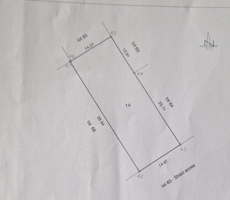 Teren cu suprafata de 569mp si deschidere de 15mp in Cumpana