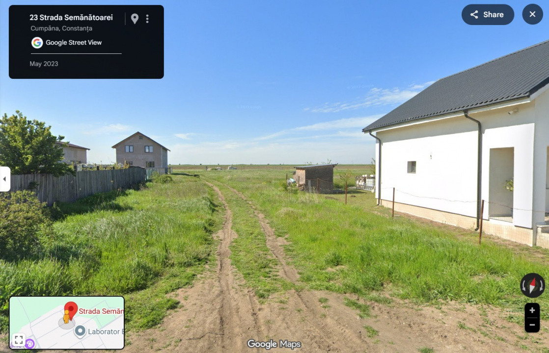 Teren cu suprafata de 569mp si deschidere de 15mp in Cumpana